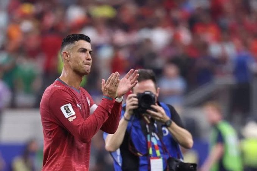 كريستيانو رونالدو بقميص المنتخب البرتغالي خلال مباراة دولية