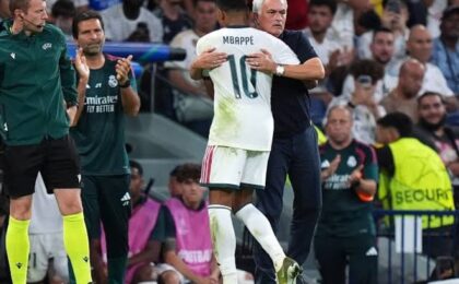 جوزيه مورينيو وكيليان مبابي في أجواء مرتبطة بريال مدريد
